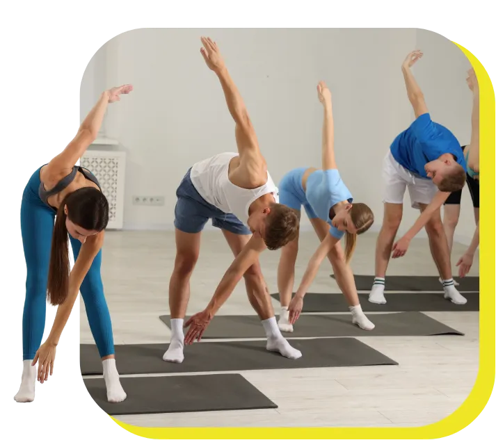 aula de pilates de grupo